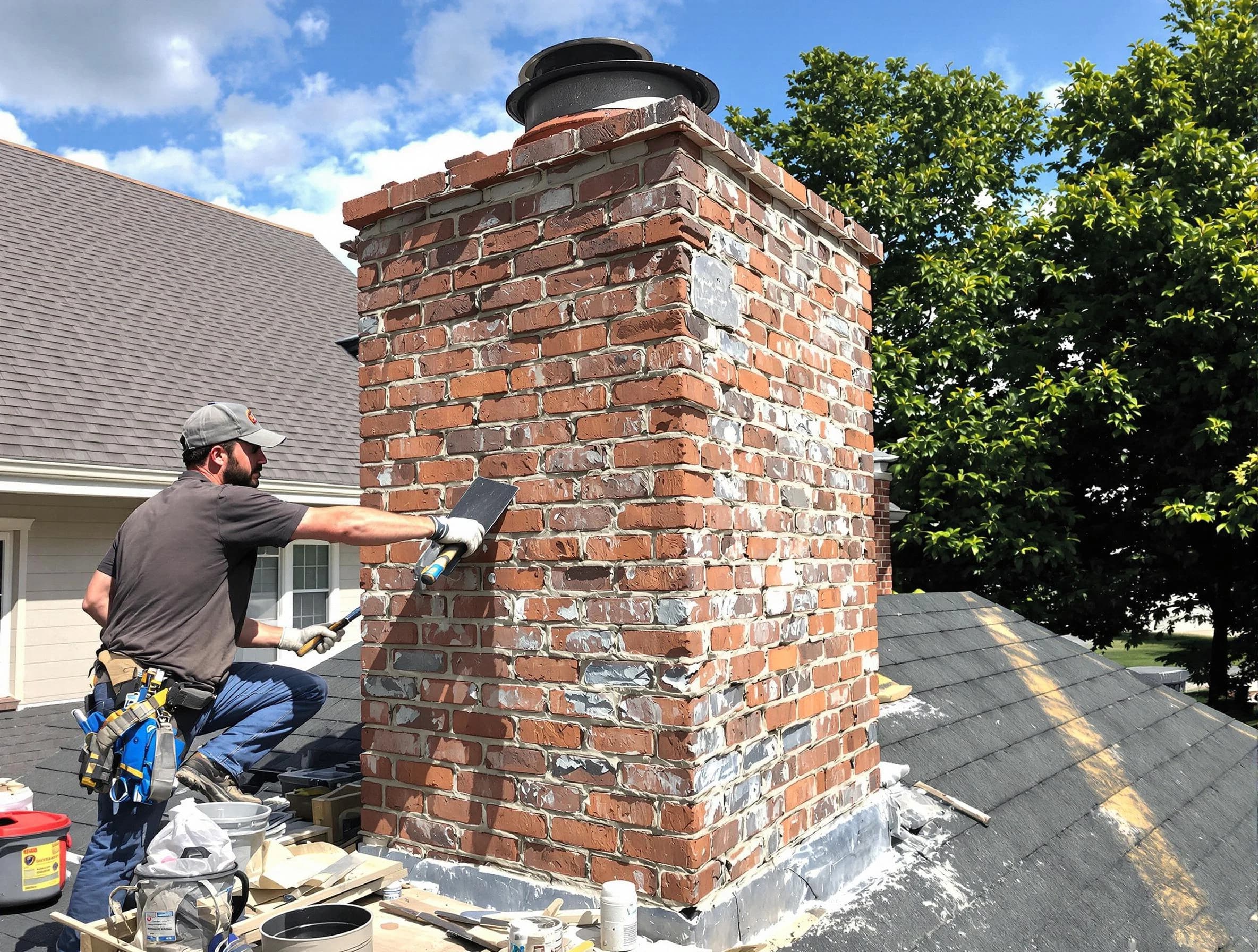 Completed chimney rebuild by Enon Chimney Sweep in Enon, VA