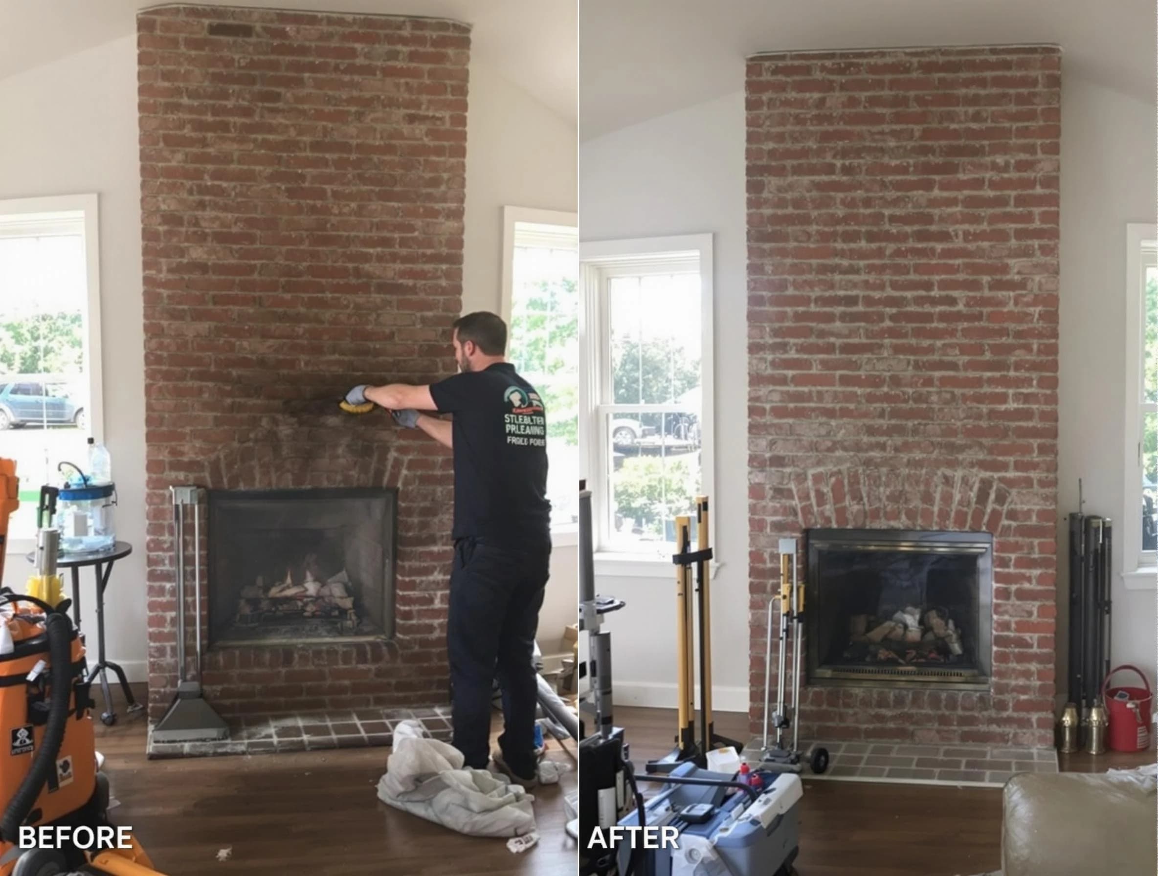 Finished chimney sweeping service by Enon Chimney Sweep in Enon, VA