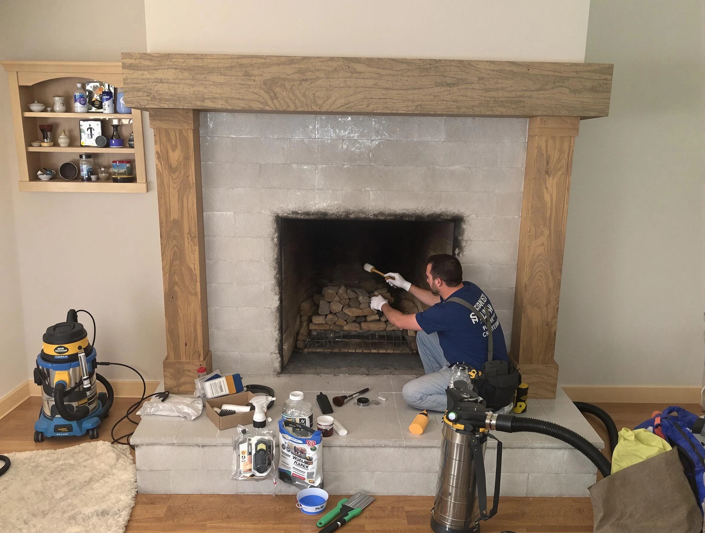 Detailed creosote removal process by Enon Chimney Sweep in Enon, VA