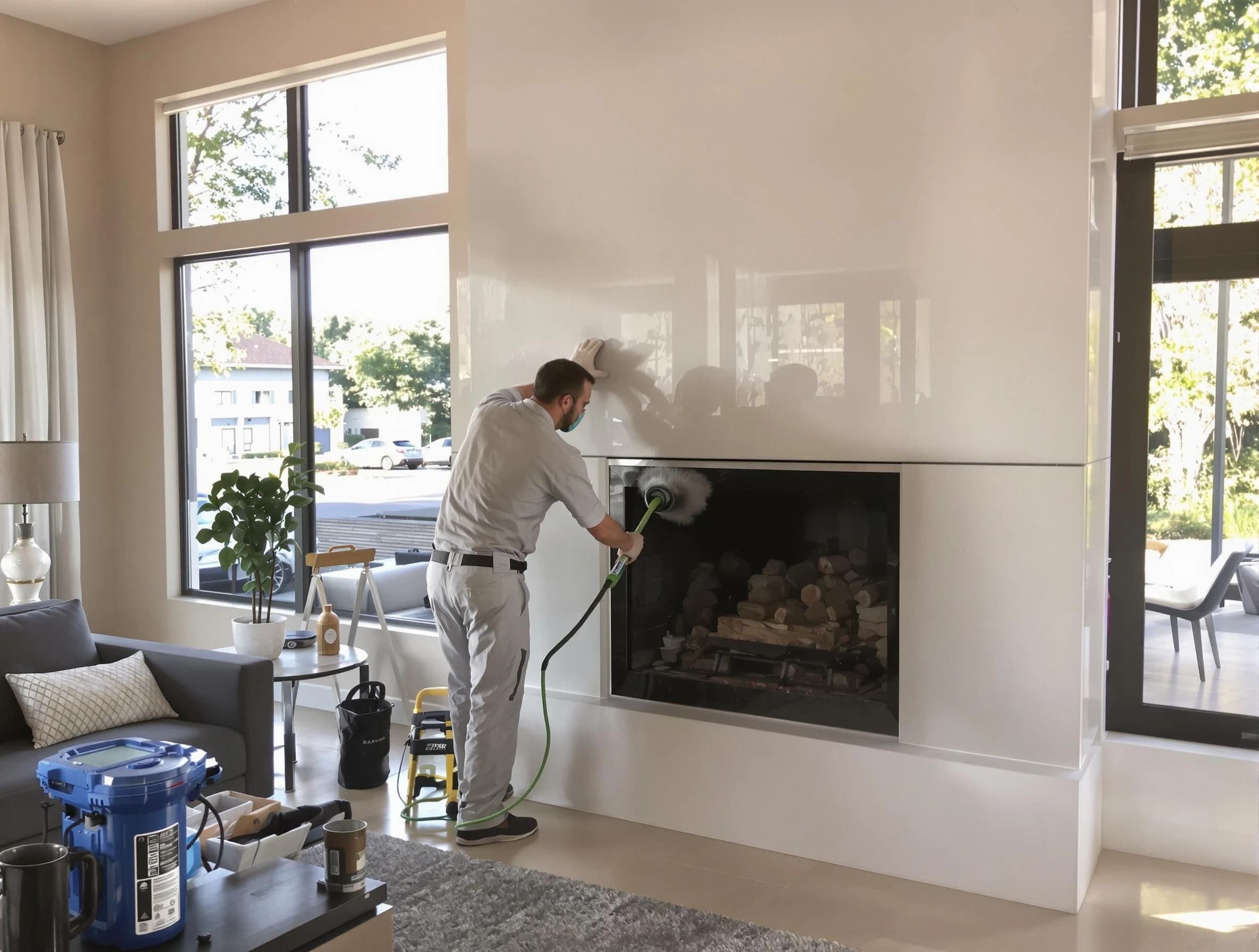 Enon Chimney Sweep performing thorough soot removal in Enon, VA