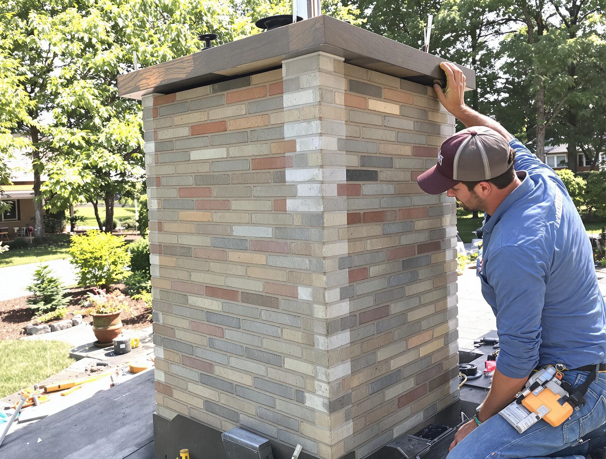 Enon Chimney Sweep completing a modern chimney remodel in Enon, VA