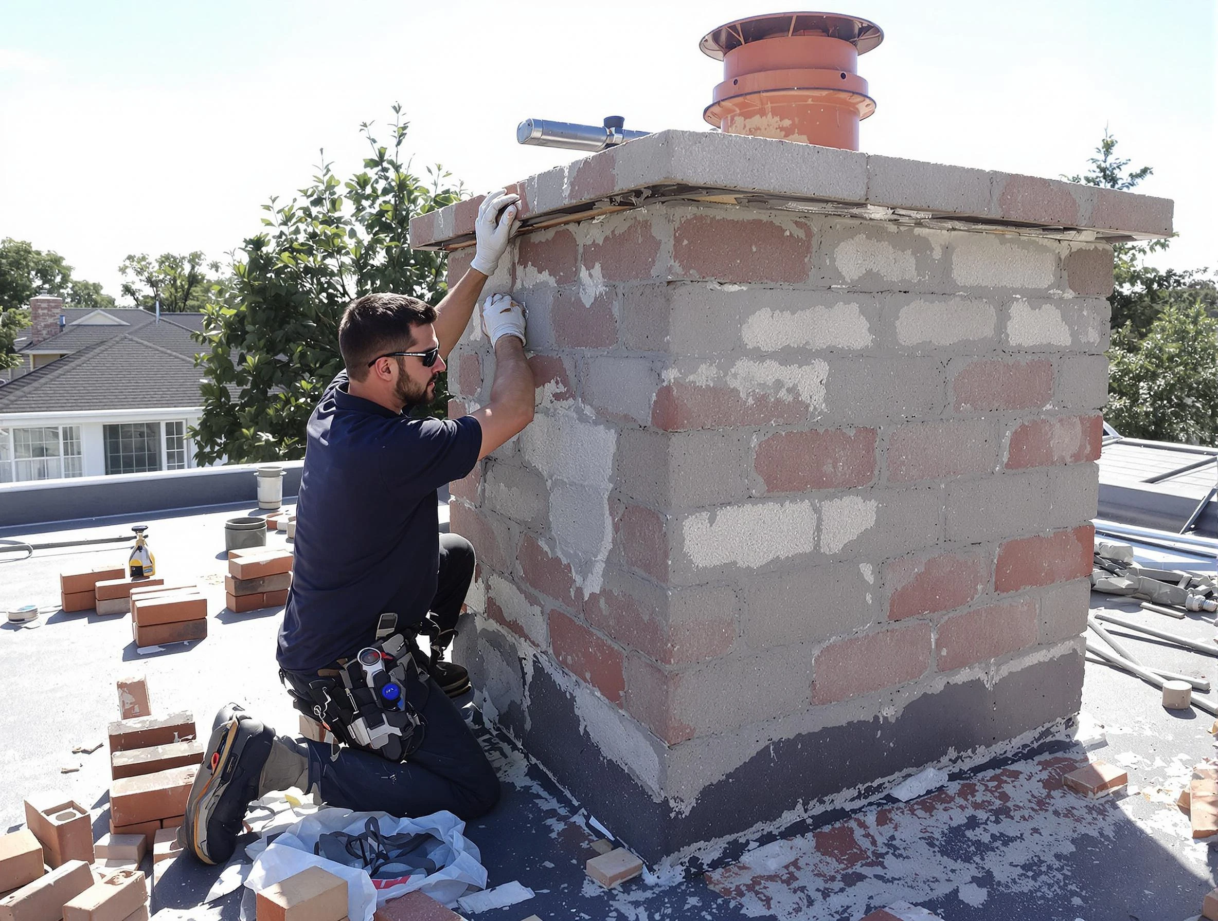 Advanced chimney repair process by Enon Chimney Sweep in Enon, VA