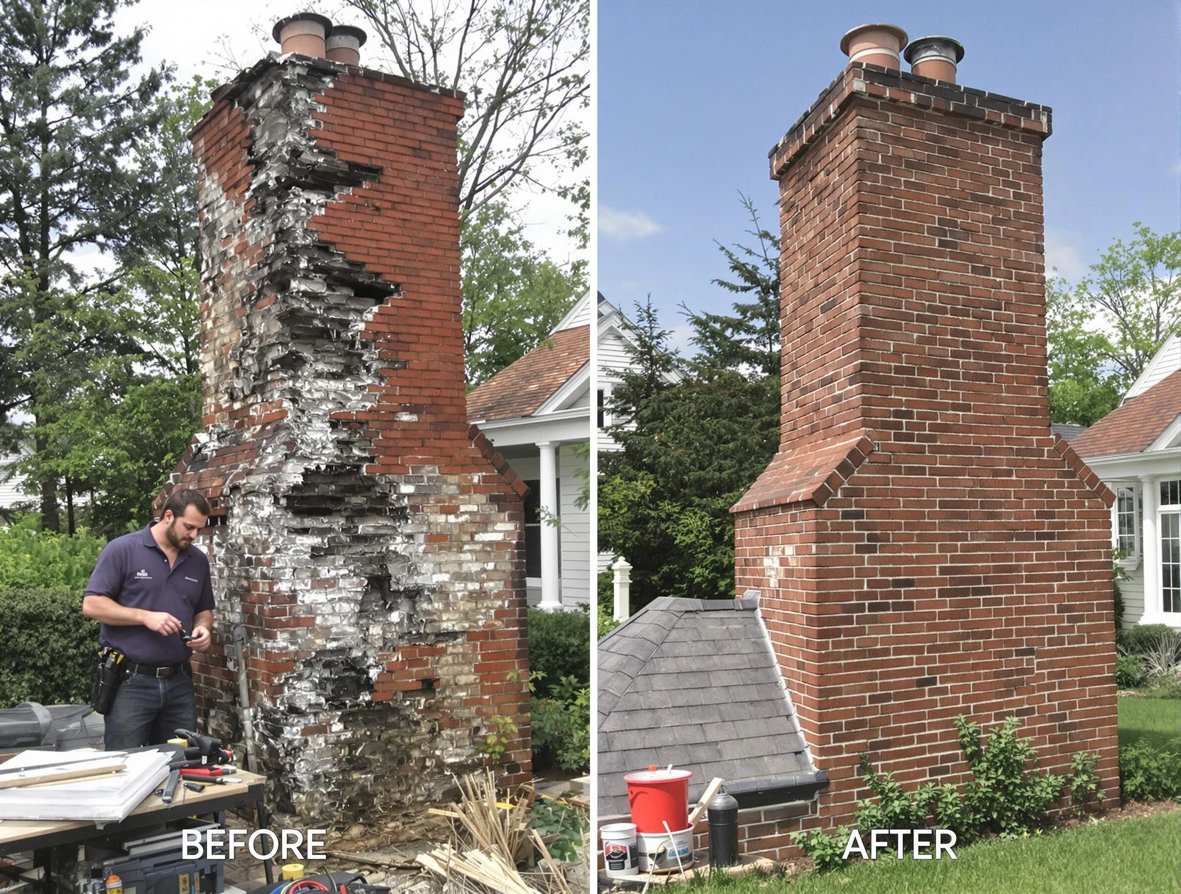 Enon Chimney Sweep performing a full chimney restoration in Enon, VA