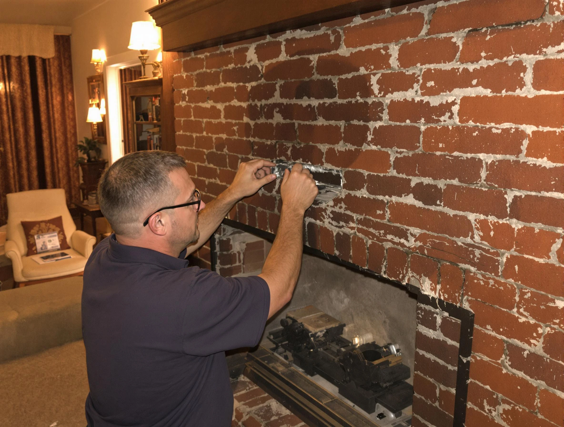 Enon Chimney Sweep expert fixing a fireplace in Enon, VA