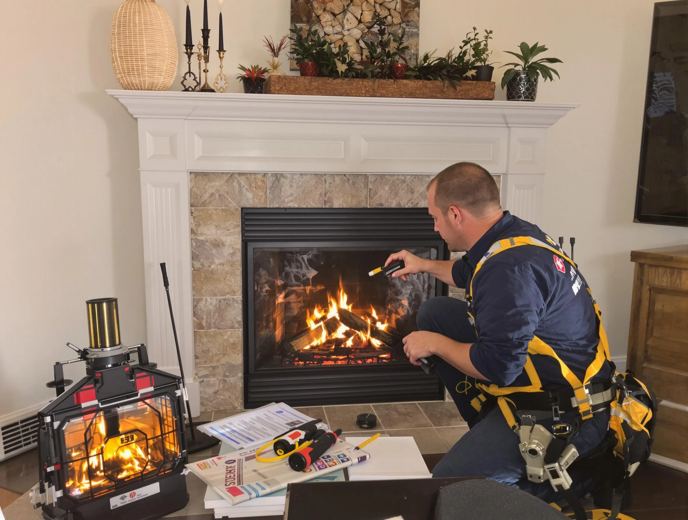 Safety-focused fireplace inspection by Enon Chimney Sweep in Enon, VA